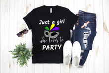 Load image into Gallery viewer, Just a Girl Who Loves to Party - Social Butterfly Girl Women&#39;s Ladies&#39; T-shirt