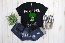 Load image into Gallery viewer, Powered by plants - Vegan/ Vegetable Lover Girl Women&#39;s Ladies&#39; T-shirt