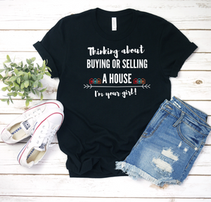 Thinking about Buying or Selling a House? I'm Your Girl - Real Estate Women's Fashion Deep V-neck T- Shirt