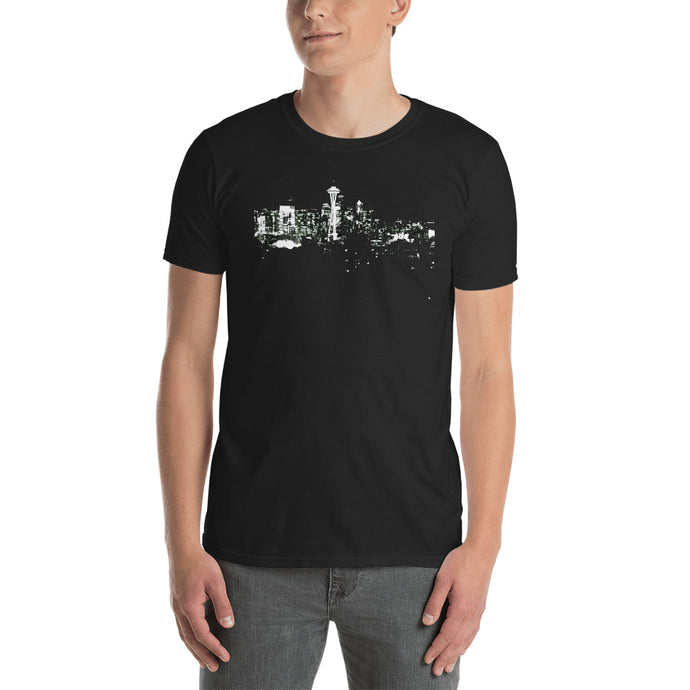 Seattle Skyline At Night Short-Sleeve Unisex T-Shirt