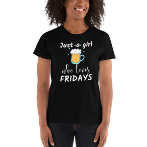 Just a Girl Who Loves Fridays - Social Butterfly Girl Women's Ladies' T-shirt