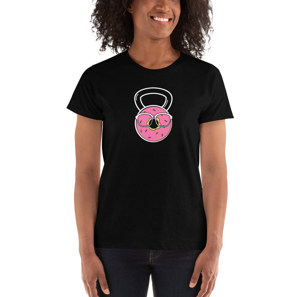 Kettlebell Donut Glasses Smart Lady Workout Shirt - Ladies' T-shirt