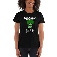 Load image into Gallery viewer, Vegan For Life - Vegan/ Vegetable Lover Girl Women&#39;s Ladies&#39; T-shirt