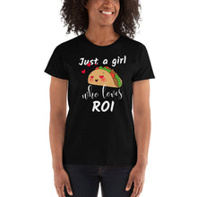 Load image into Gallery viewer, Just a Girl Who Loves ROI - Marketer Social Media Ad Girl Women&#39;s Ladies&#39; T-shirt