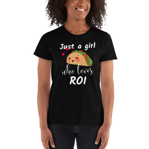 Just a Girl Who Loves ROI - Marketer Social Media Ad Girl Women's Ladies' T-shirt